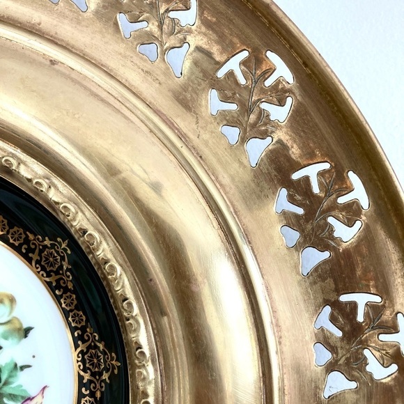 Brass and bone China decorative plate - Picture 3 of 5